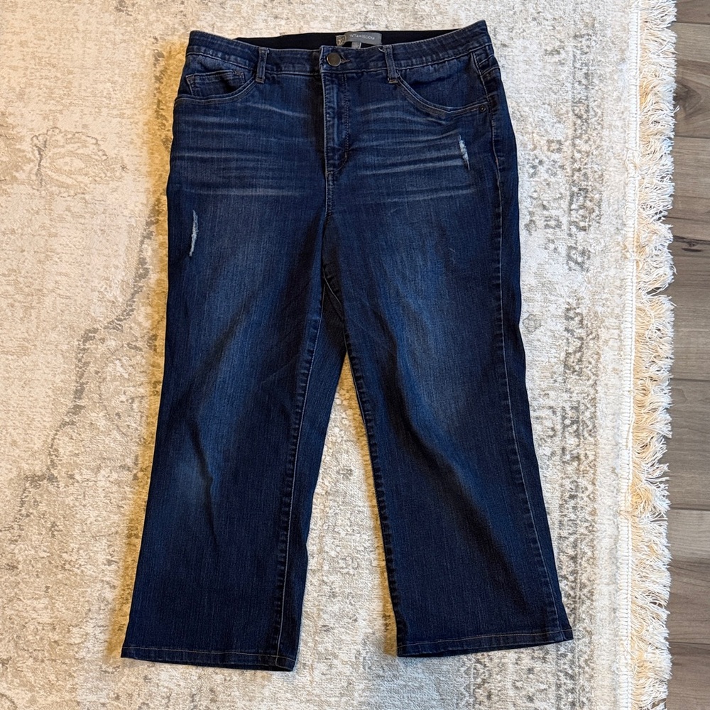 Wit & Wisdom Dark Blue cropped kick flare jeans